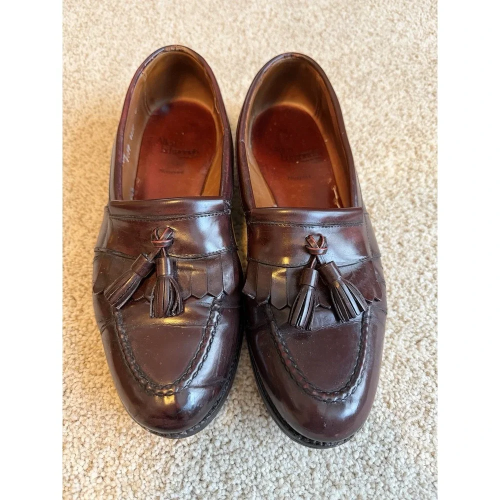 Allen Edmonds Newport Leather Tassel Loafers Brown Dress Shoes Mens Size 10.5 B
